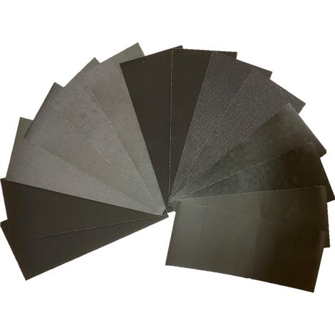Lot de 14 feuilles de papier de verre de 400 à 2000, papier abrasif humide et sec, 22,9 x 9,1 cm pour voitures, polissage, métaux, murs, bois, meubles, ponçage, grain 400, 600, 800, 1000, (1/5)