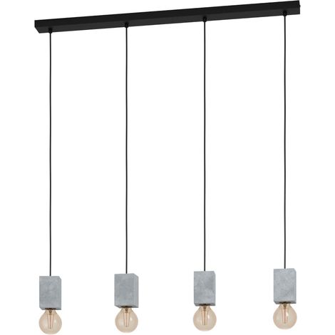 Lampe suspendue PRESTWICK 3 Noir Gris L: 92.5 B: 5.5 H: 110cm Dimmable (1/3)
