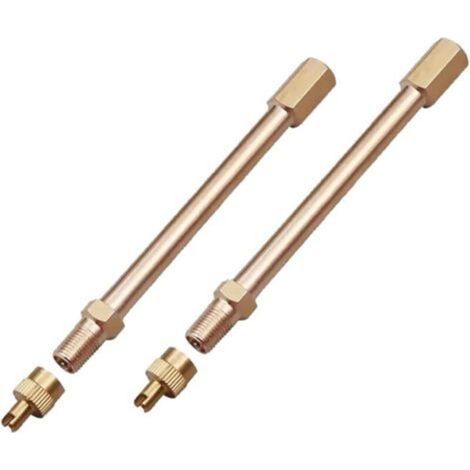 2 PCS Rallonge Valve Pneu avec Valve Anti-Retour,Rallonge De Valve,Extension de Valve Anti-Retour,Air Pneu Valve Extension de 10 cm,pour Pneu de Autos,Trottinettes,Camions,Vélos (1/4)
