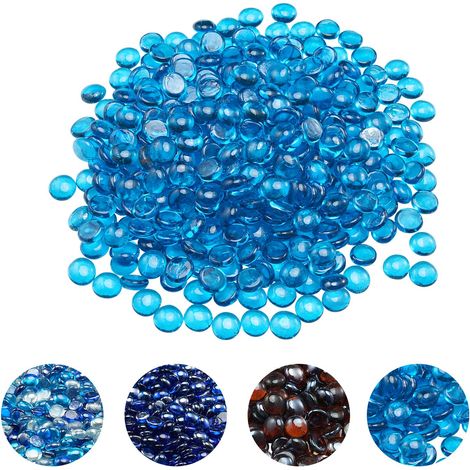 VEVOR Vetro per Caminetto, 9,0 kg, Resistenti alle Alte Temperature, 19,05 mm di Spessore, Riflettente, per Braciere, Pietra ad Alta Lucentezza, per Tavolo da Braciere, Blu Caraibico