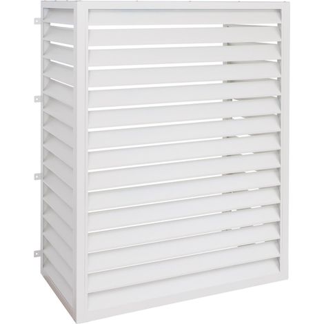 Copertura per climatizzatore/pompa di calore HHG-575, protezione per condizionatore, metallo 164x127x65cm, grigiobianco