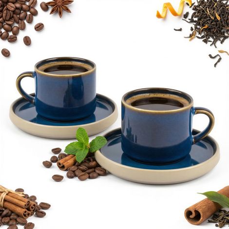 Service à café et à thé avec tasses et soucoupes, 200 ml, grenat, Ø 8,5 cm (1/5)