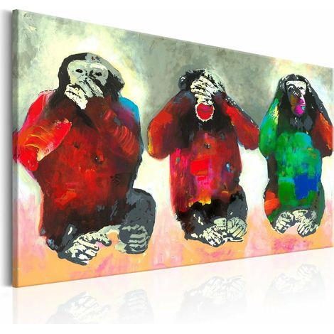 Tableau trois singes sages - 90 x 60 cm (1/4)