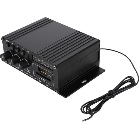 Amplificateur de puissance HiFi domestique en alliage d'aluminium 12 V avec télécommande, compatible avec divers appareils numériques. (1/5)