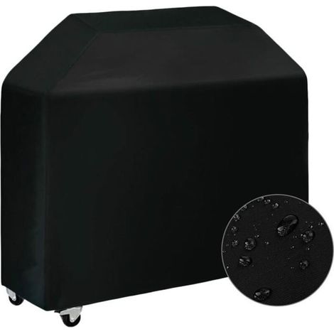 Gas grill cover, waterproof Oxford fabric for grill protection (145x61x117cm) - Black