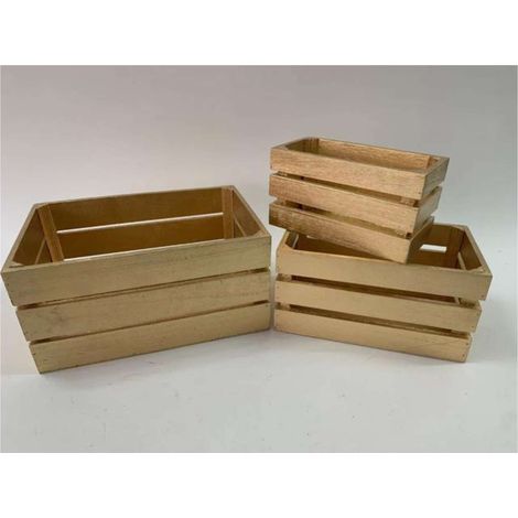 Set 3 Cassette In Legno Oro 86147 X1