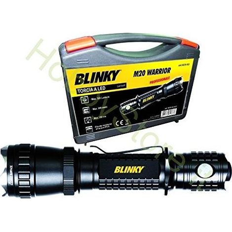 Blinky 34270-10 M20 Warrior Torcia LED professionale 320 lumen 3 modalita' strobo IPX-8 raggio 280 m colore Nero