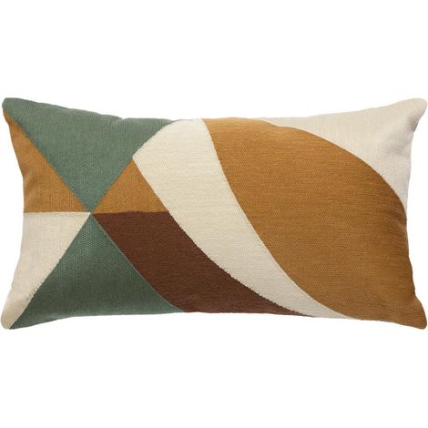 Coussin Déco Imprimé "Hary" 30x50cm Vert (1/5)