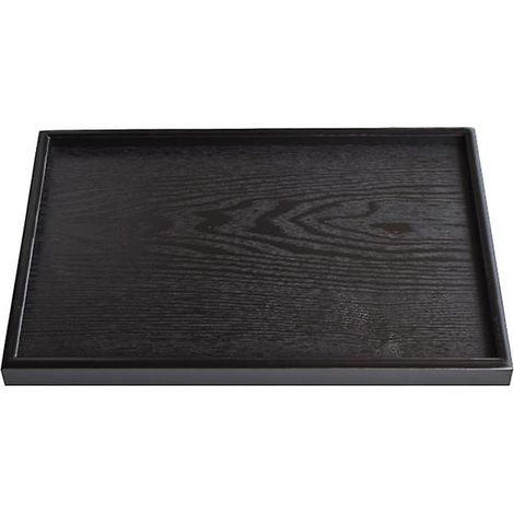 Plateau de table en bois de style vintage, noir, 35 x 24 cm, idéal pour la décoration de la maison, d'un hôtel ou d'un magasin. (1/5)