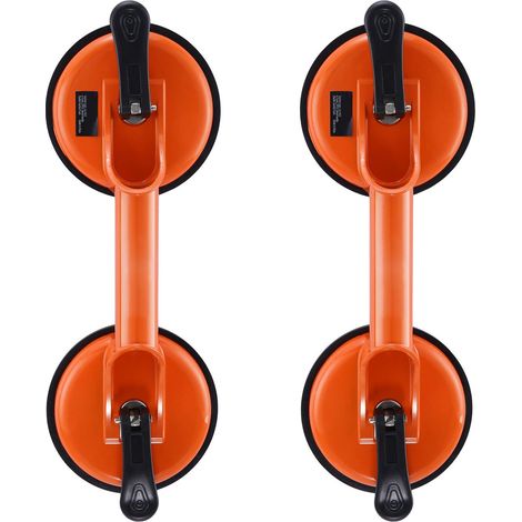 Ventouse à Vide avec Poignée en Aluminium, 11,9 cm, Lot de 2, Charge Max 149,7 kg, Outil de Levage pour Verre, Granit, Carrelage, Métal, Panneaux de Bois (1/5)