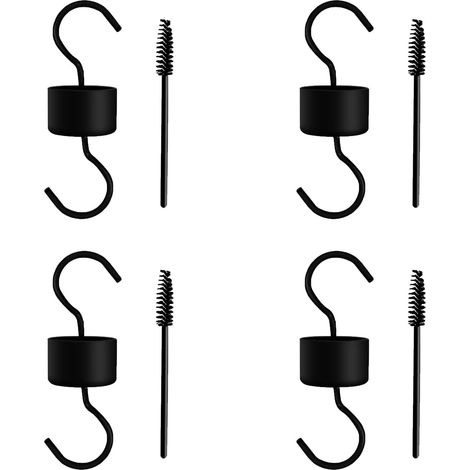 Protection anti-insectes et anti-fourmis pour mangeoire à colibris et orioles, lot de 4 crochets de suspension et 4 brosses de nettoyage pour l'extérieur (1/5)