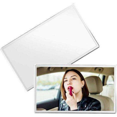 Miroir De Courtoisie Voiture - Acier Inoxydable - Pour Pare-Soleil Ou Siège Arrière - 65x110 mm Ou 80x150 mm - 1 Pièce (1/5)