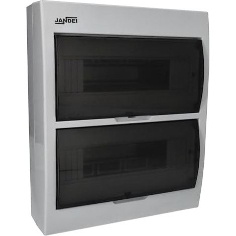 Electrical distribution box for surface with door for 24 modules, translucent cover (1/4)
