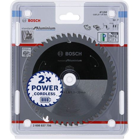 Bosch Professional Lama per sega circolare Standard for Aluminium (alluminio, 150 x 20 x 1.8 mm, 52 denti, accessorio per sega circolare a batteria) (1/4)