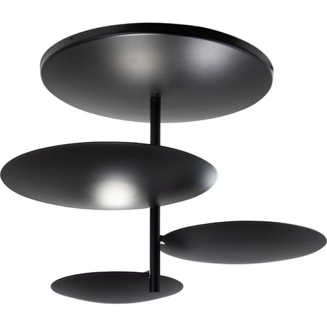 Plafoniera Simplon LED 3x15,5W Integrato 5180 lm 3000K Dimmerabile a taglio di fase, Struttura in metallo, IP20, Classe 1 - Nero (1/3)