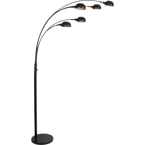Mexlite - lampada da terra - Pentra - nero - marmo metallo -