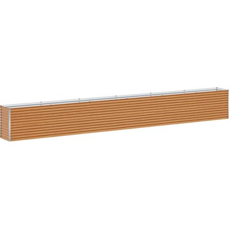 Garden Raised Bed Light Brown 582 x 50 x 68 cm Galvanised Steel vidaXL