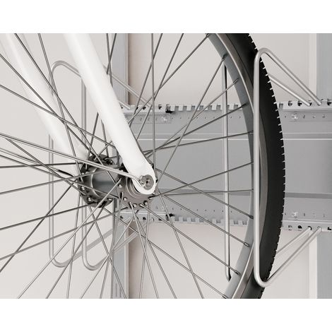 Hörmann Ecostar Fahrradhalter waagerecht für "Euroline" und "Juno" Gerätehäuser, silber, 48 x 21 cm (B x H)