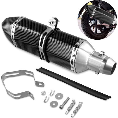 Tubo de escape universal para motocicleta, 38 mm, 51 mm, 1,5" y 2", amortiguador, accesorios desmontables para motos de cross, motos de calle, scooters y vehículos todoterreno (1/5)