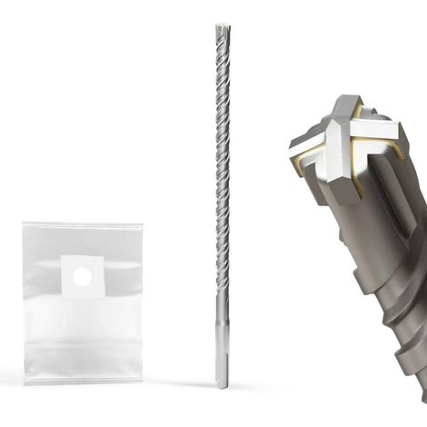 Foret à maçonnerie SDS Plus - 10 mm x 260 mm - Pointe croisée en carbure de tungstène - Pour mur, pierre, béton, brique (1/5)