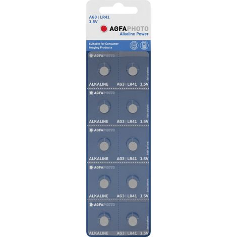 AgfaPhoto Pile bouton LR 41 1.5 V 10 pc(s) alcaline(s) AG3