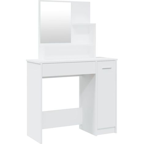 Tocador con espejo 86,5 x 35 x 136 cm blanco 020006309