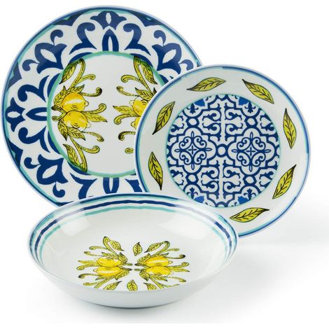 Excelsa Amalfi Servizio Piatti 18 Pezzi, Porcellana (1/5)