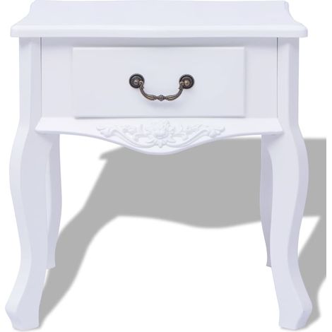 Maison Exclusive - Nachttisch Weiß MDF (1/4)