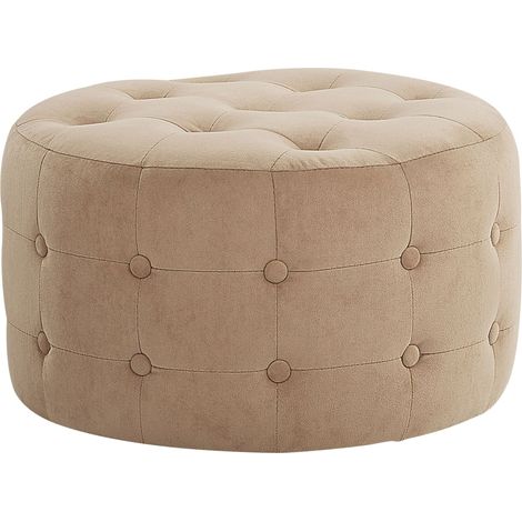 Pouf TAMPA Samtstoff Sandbeige