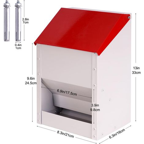 Mangeoire Automatique pour Poules avec Couvercle Anti-Gaspillage, Distributeur de Nourriture Mural pour Volailles, Capacité Optimisée pour Poulailler (1/5)