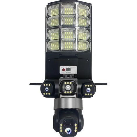4G 15 MP Solar-Überwachungskamera, 10-facher Zoom, drei Objektive, Aufnahme, Humanoid-Tracking, Außenlampe, Fernbedienung, wasserdicht