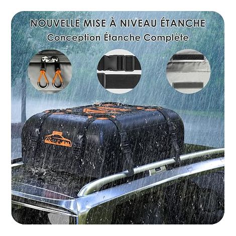 Car Roof Box, Car Roof Box Orange, Roof Box with Non-Slip Mat, Roof Box Foldable Roof Box (1/4)