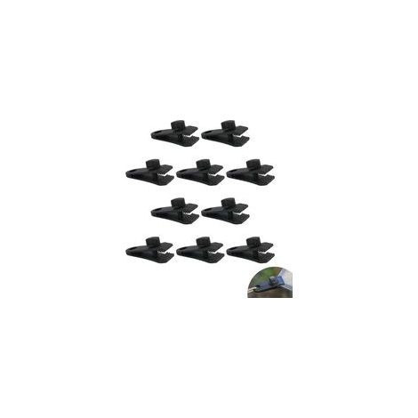 10 clips en plastique pour bâches de camping, auvents et voiles d'ombrage – accessoires robustes et antidérapants, clips de fixation pour bâches d'une utilisation intérieure et extérieure. (1/5)