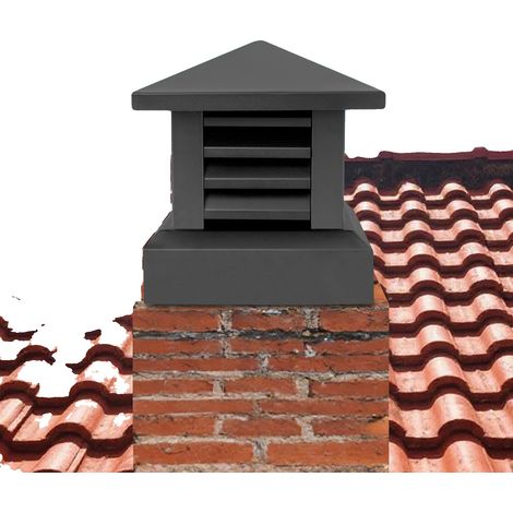 Cappello per camino in lega di alluminio, resistente agli agenti atmosferici, adatto a canne fumarie di dimensioni standard, prevenzione incendi, facile installazione. (1/5)