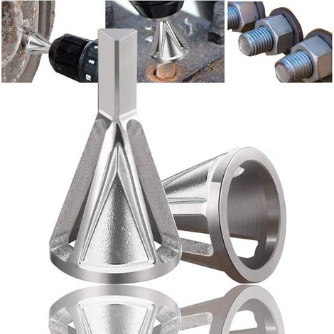 Strumento per sbavatura e smussatura esterna (argento - confezione da 2) Punta da trapano per smussatura esterna in acciaio inossidabile ad alta velocità Ripara rapidamente lo strumento per sbavatura (1/5)