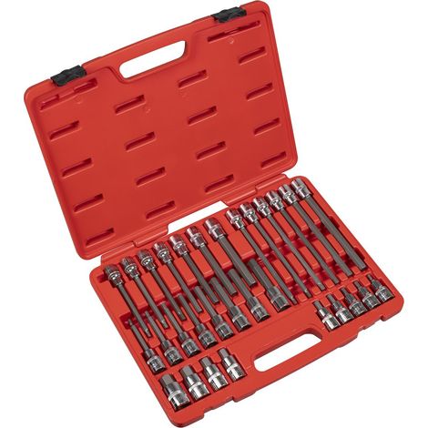 Sealey AK2196 Hex Socket Bit Set 30pc 1/2""Sq Drive