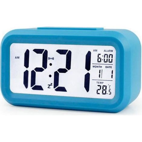Réveil Numérique LED - Vision de Nuit - Affichage Heure Température Calendrier - Fonction Snooze 12/24H - Pour Chevet Bureau Cuisine - 1 Pièce (1/4)