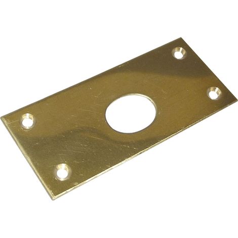 Riegelschließblech gerade, mit ovalem Loch, 78 x 34 mm, Messing blank Schliessblech (1/2)