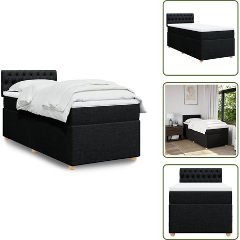 Boxspringbett mit Matratze Schwarz Stoff - Boxspringbett - Doppelbett - Einzelbett - Schlafsystem - Bettsofa (1/5)