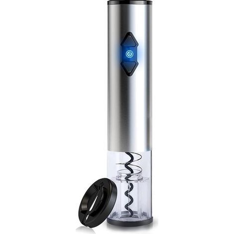 Sacacorchos eléctrico, sacacorchos eléctrico para botellas de vino, fácil de usar, de acero inoxidable (1/5)