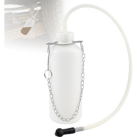 Purgeur de Frein Voiture 1L Purgeurs Purge avec Tuyau 60 cm et Universel Adaptateur en Caoutchouc pour Récupérer Le Liquide -