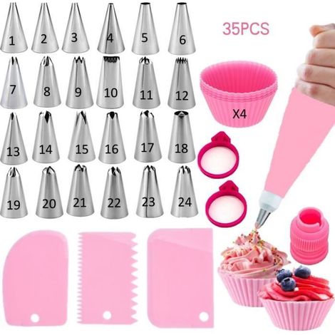 Kit De Pâtisserie Plateau Tournant De Gâteau Professionnel Ustensiles Kit, 35 Pcs Outils De Cuisson Set (1/4)