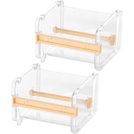 Set mit 2 transparenten, vielseitigen Washi-Klebebandabrollern, Klebebandschneider und Klebebandrollenetui