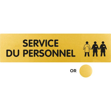 Plaque de porte Service du personnel - Classique or 170x45mm - 4491073