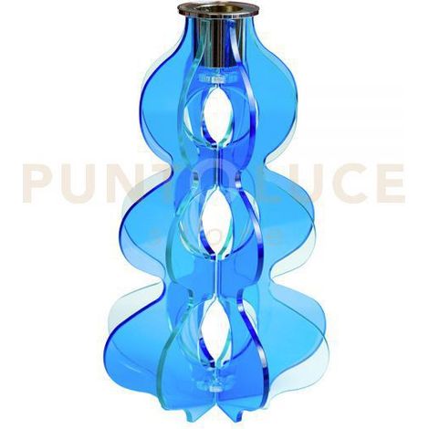 CANDELABRO GRANDE IRIDE BLU IN CRISTALLO ACRILICO