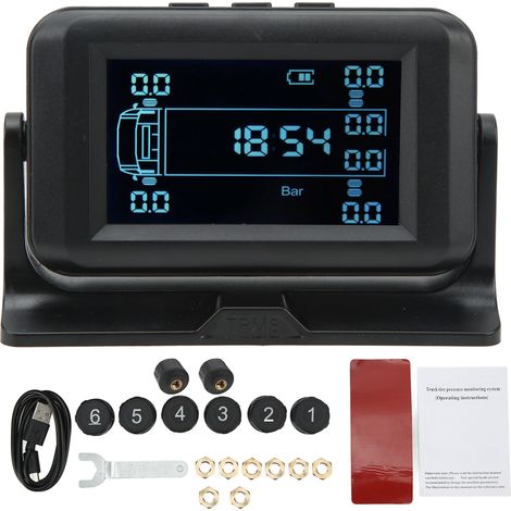 Système de surveillance de la pression des pneus sans fil, avec 8 capteurs, charge solaire de 15 bars, étanche, pour remorque de camion RV (1/5)