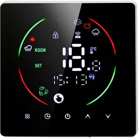 Thermostat WiFi Contrôle à Distance via App Écran Couleur Tactile Programmable Intelligent pour Maison AC90-240V (1/5)