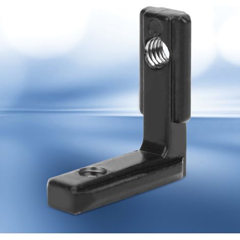 10 pièces Connecteur d'angle intérieur en acier au carbone en forme de L à rainure en T, support de jointure noir (2020) (1/5)