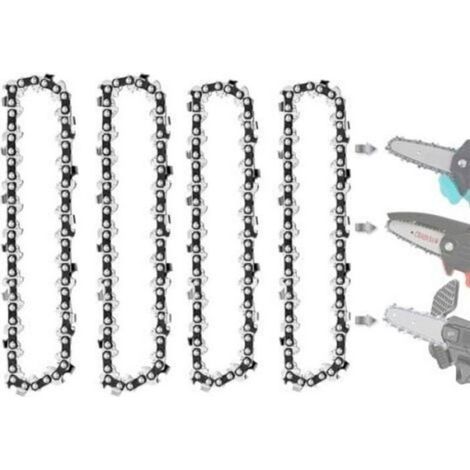 Chaine De Tronconneuse - 4 Pouces - 28 Maillons - Pour Mini Tronconneuse Electrique - Lot De 4 (1/4)