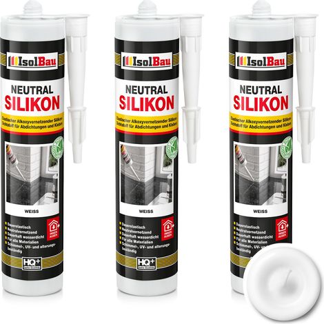 IsolBau Silicone Neutro Bianco Neutralsilikon 3 x 300ml (1/5)